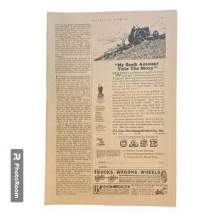 Vtg Case Tractors Print Advertisement 11 x 8.5 Champlin Refining Co March 1928